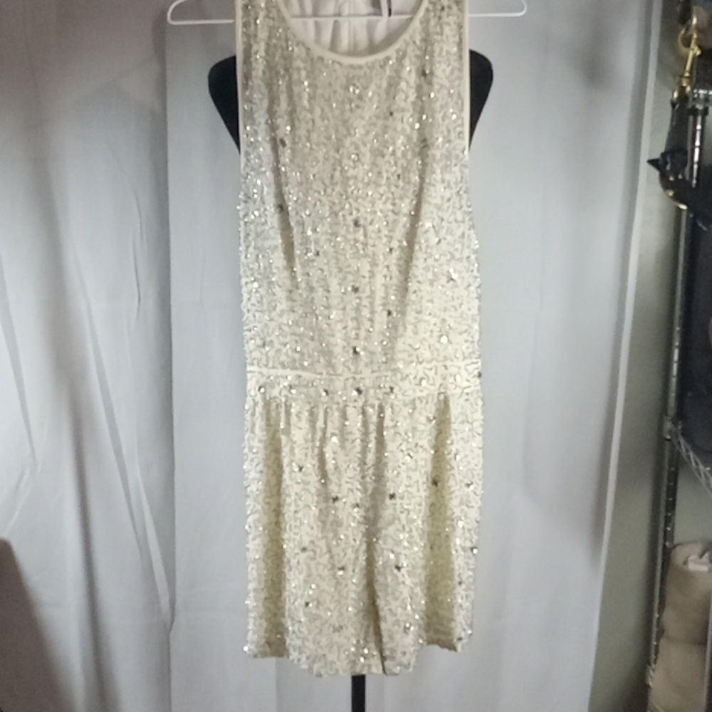 Topshop white beaded rompers size 12